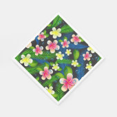 熱帯ハイビスカスピンクと黄色のナプキン スタンダードランチョンナプキン (角)