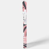 熱帯ハイビスカスピンクパーソナライズされたモノグラム Case-Mate iPhoneケース (裏面 / 左)