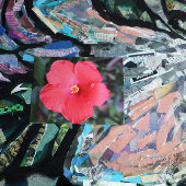 熱帯ハイビスカスフラワーアート ポストカード