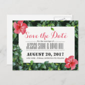 熱帯ハイビスカスフラワーウェディングザデー 案内ポストカード (正面/裏面)