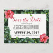 熱帯ハイビスカスフラワーウェディングザデー 案内ポストカード (正面)