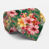 熱帯ハイビスカスフラワーサマーネックタイ ネクタイ (ロール)