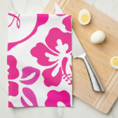 熱帯ハイビスカスフラワーハワイピンクフローラ キッチンタオル (四つ折り)