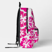 熱帯ハイビスカスフラワーハワイピンクフローラ プリントバックパック (左)