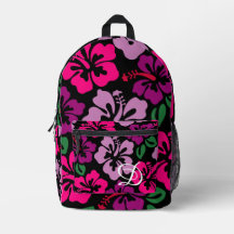 熱帯ハイビスカスフラワーハワイピンク黒フローラ