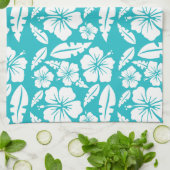 熱帯ハイビスカスフラワーパターンキッチンタオル キッチンタオル (折り畳み)