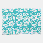 熱帯ハイビスカスフラワーパターンキッチンタオル キッチンタオル (横)