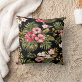 熱帯ハイビスカスフラワー装飾用装飾用クッション クッション (ブランケット)
