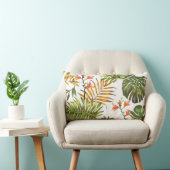 熱帯ハイビスカスフラワー装飾用装飾用クッション ランバークッション (椅子)