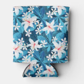 熱帯ハイビスカスフローラルパターン2 缶クーラー (正面)