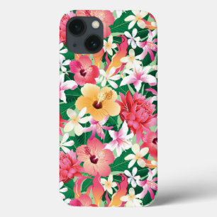 熱帯ハイビスカスフローラルパターン2 iPhone 13ケース