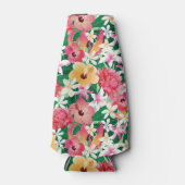 熱帯ハイビスカスフローラルパターン ボトルクーラー (正面)