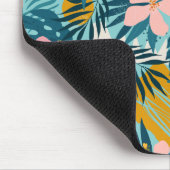 熱帯ハイビスカスフローラルパターン マウスパッド (コーナー)