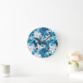 熱帯ハイビスカスフローラルパターン ラウンド壁時計 (ホーム)