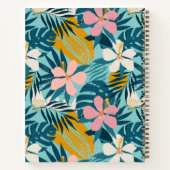 熱帯ハイビスカスフローラルパターン |名前の追加 ノートブック (裏面)