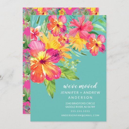 熱帯ハイビスカスフローラ移動発表 招待状 (正面/裏面)