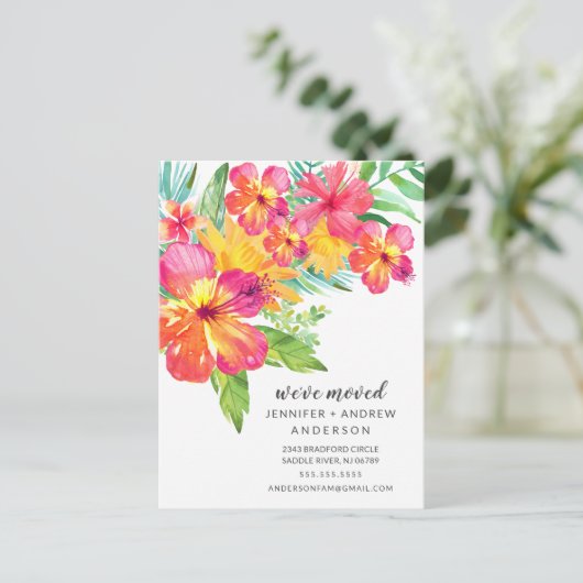 熱帯ハイビスカスフローラ移動発表 案内ポストカード (スタンド正面)