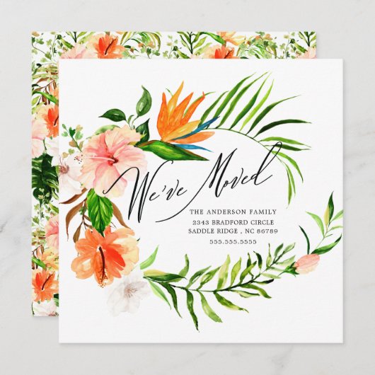 熱帯ハイビスカスフローラ移動発表 案内状 (正面/裏面)