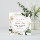 熱帯ハイビスカスボホパステルフローラ保存日 招待状 (スタンド正面)
