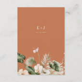 熱帯ハイビスカスボホ結婚パステル エンクロージャーカード (裏面)