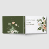 熱帯ハイビスカスボホ結婚パステル ゲストブック (全面)