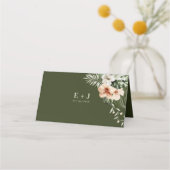 熱帯ハイビスカスボホ結婚パステル プレイスカード (裏面)