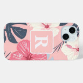 熱帯ハイビスカスモノグラパーソナライズされたム Case-Mate iPhoneケース (裏面 (横))