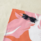 熱帯ハイビスカスモノグラムパーソナライズされた ビーチタオル (インサイチュ)