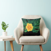 熱帯ハイビスカスルアウ（ハワイ式宴会）花 クッション (椅子)