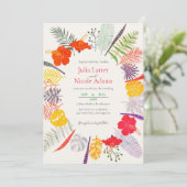熱帯ハイビスカスワイルドフォレストボタニッ結婚クス 招待状 (スタンド正面)