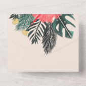 熱帯ハイビスカス手描き夏結婚の季節 オールインワン招待状 (裏面)