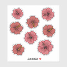 熱帯ハイビスカス模様