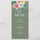 熱帯ハイビスカス目的地ウェディングメニューカード メニュー (正面)