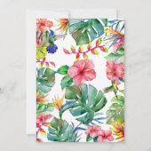 熱帯ハイビスカス結婚ハワイアンサンキューカード サンキューカード (裏面)
