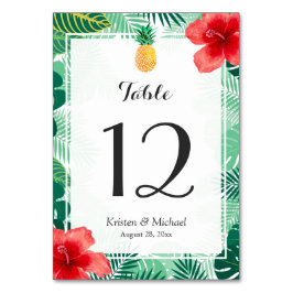 熱帯ハイビスカス結婚パイナップルのテーブル番号 テーブルナンバー