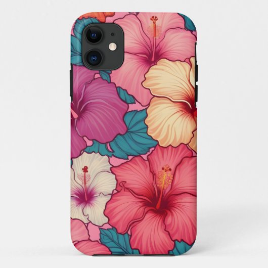 熱帯ハイビスカス花パターン Case-Mate iPhoneケース (裏面)
