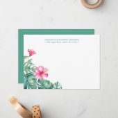 熱帯ハイビスカス花パーソナライズされた文具 ノートカード (正面/裏面インサイチュ)