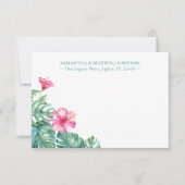 熱帯ハイビスカス花パーソナライズされた文具 ノートカード (正面)