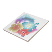 熱帯ハイビスカス花数々の色セラミックタイル タイル (側面)