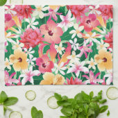 熱帯ハイビスカス花柄 キッチンタオル (折り畳み)