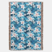 熱帯ハイビスカス花模様2 スローブランケット (正面縦)