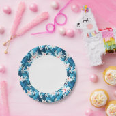 熱帯ハイビスカス花模様2 ペーパープレート (パーティー)