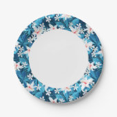 熱帯ハイビスカス花模様2 ペーパープレート (正面)