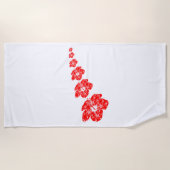 熱帯ハイビスカス花 ビーチタオル (正面)