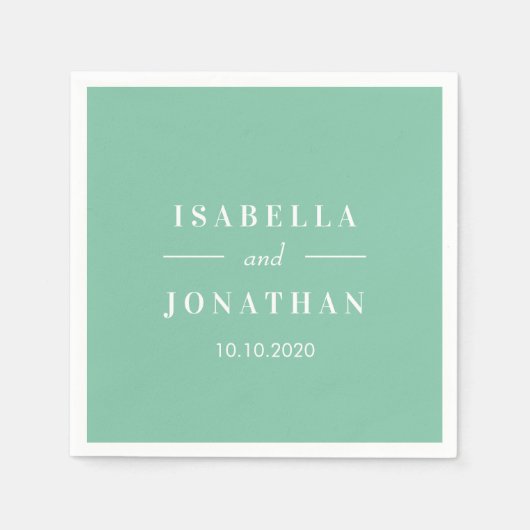 熱帯ハイビスカス |カシックミント結婚のカスタム スタンダードカクテルナプキン (正面)