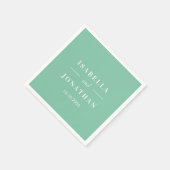 熱帯ハイビスカス |カシックミント結婚のカスタム スタンダードカクテルナプキン (角)