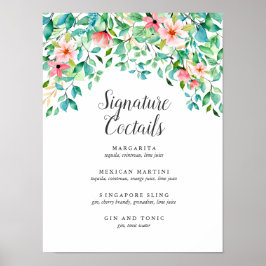 熱帯ハイビスカス |シグネチャーカクテルメニューの署名 ポスター