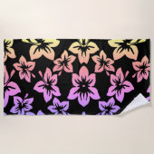 熱帯ハイビスカス |ビーチグラデーションタオル ビーチタオル (正面)