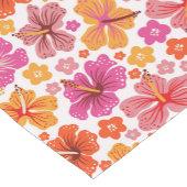 熱帯ハイビスカス – ピンクとオレンジ ショートテーブルランナー (コーナー)