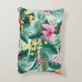 熱帯ハイビスカス:フローラシームレスパターン アクセントクッション (裏面(縦))